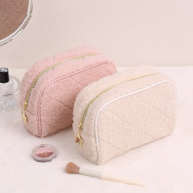 1 Stück einfache einfarbige Schminktasche aus Plüsch h5 Bild2