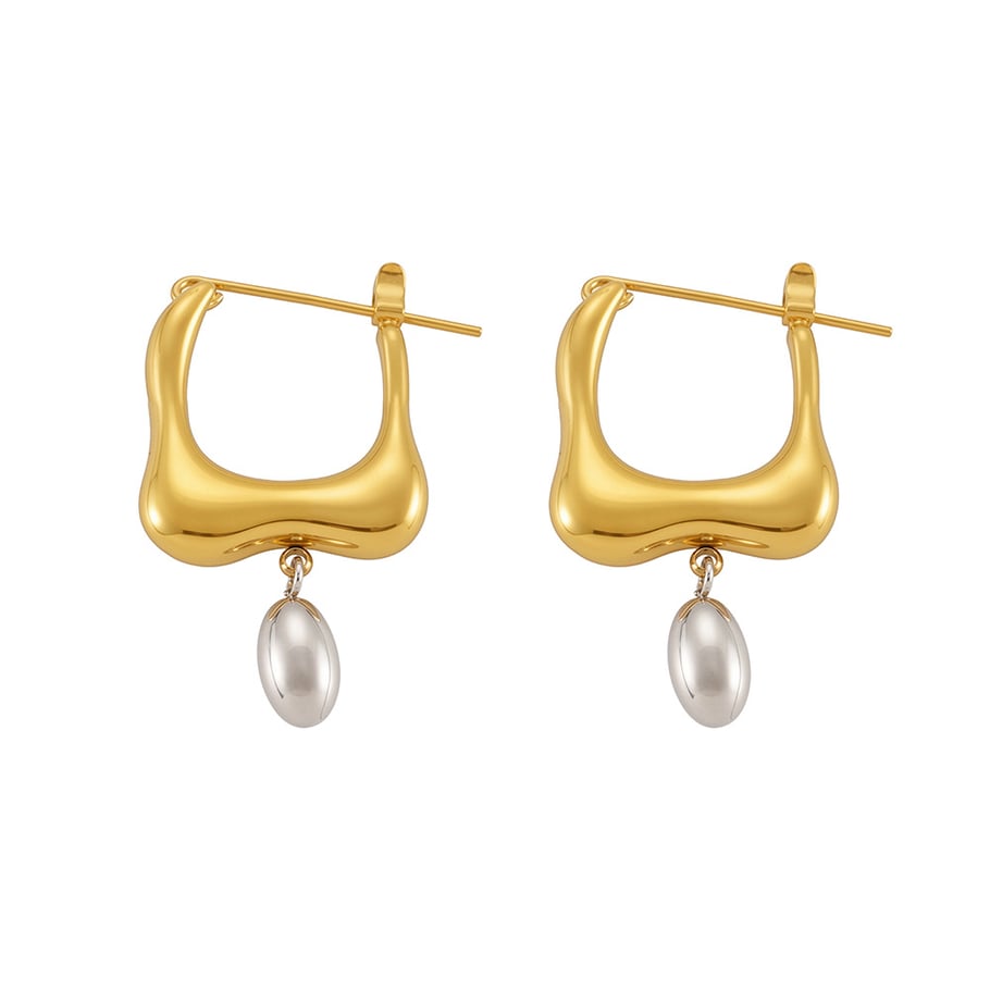 1 Pair Irregular Shape Stainless Steel Gold Color Women's Drop Earrings 
