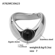 A782-Steel Agate Ring/No.7 Picture4