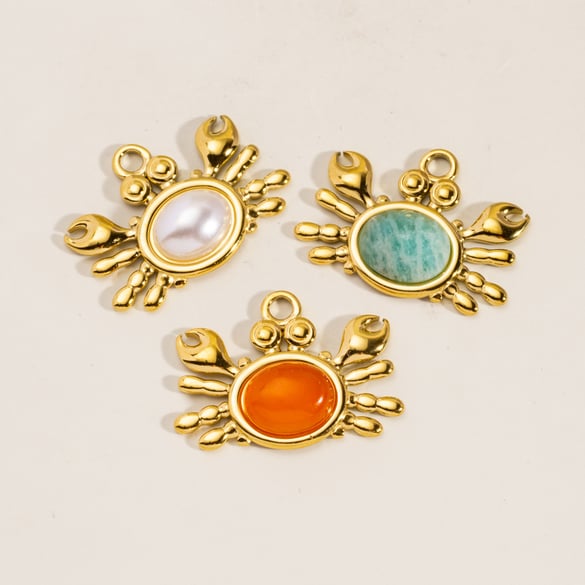 Ocean Series Cute Crab Stainless Steel DIY Pendant