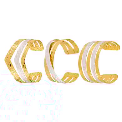 1 Piece Elegant Patchwork Stainless Steel Gold Color Women's Bangles h5 Picture6