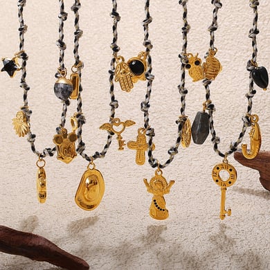 Edelstahl Gold Farbe DIY Anhänger Halskette Set h5 Bild3