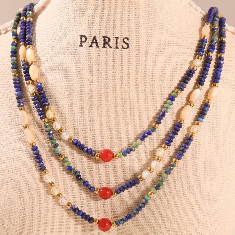 1 Piece Classic Series Elegant Beads Natural Stones Women's Beaded Necklaces Picture8