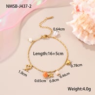 NMSB-J437-2 Orange Stone Bracelet Picture4