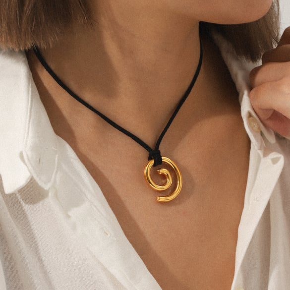 1 Piece Simple  Daily Lines Stainless Steel  Women's Pendant Necklaces 2