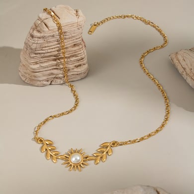 1 pezzo di collana con ciondolo a forma di sole in acciaio inossidabile, elegante e lussuoso, da donna h5 Immagine2