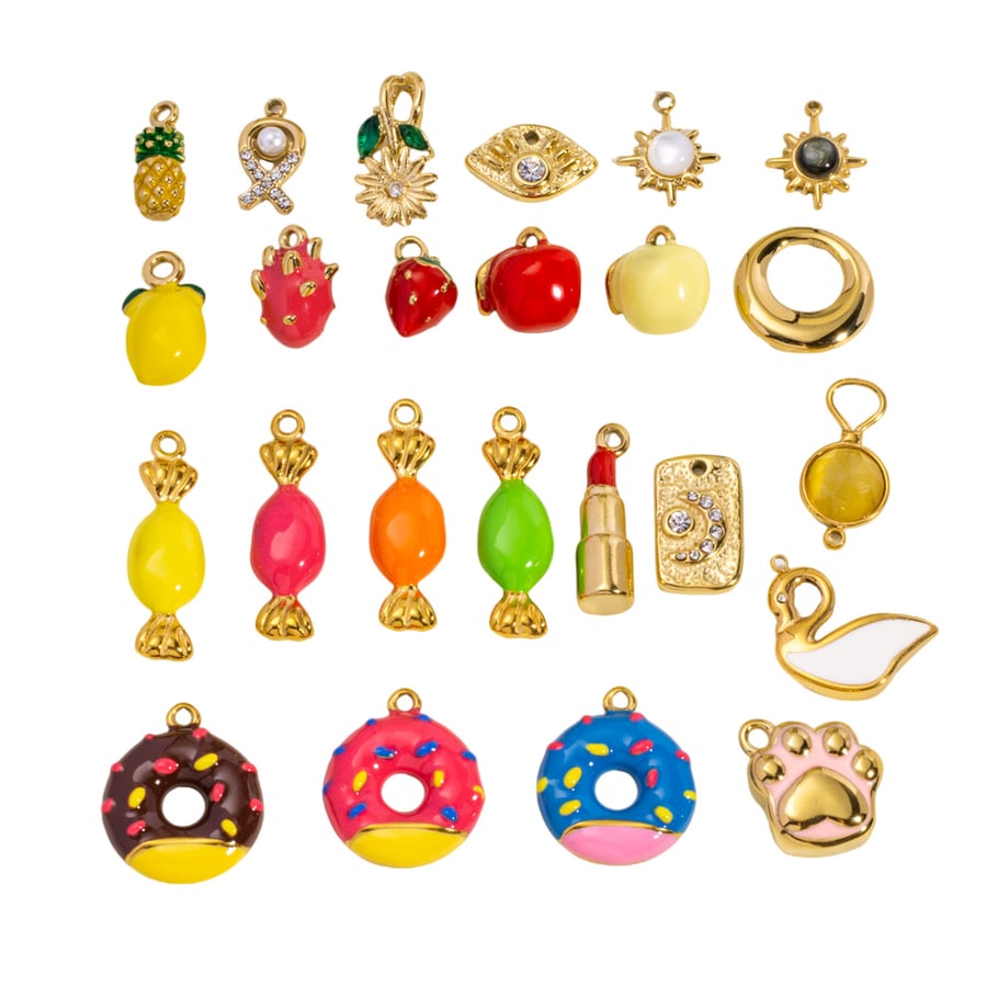 Three Dimensional Cute Fruit Series Stainless Steel DIY Pendant Picture5