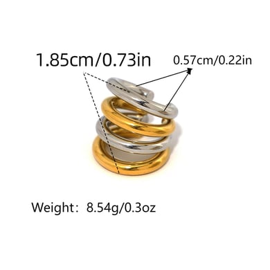 1 Piece Simple Mixed Color Stainless Steel  Gold Color Women's Ear Cuffs h5 