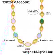 TXP269 - Collana con opale dorato misto 41+5 cm Immagine13