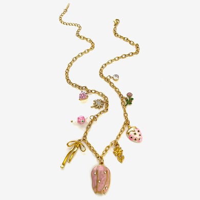 Collana con ciondolo a forma di fiore in acciaio inossidabile color oro, 1 pezzo h5 