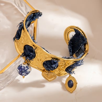 1 elegante pulsera de acero inoxidable con piedra natural para mujer. h5 Imagen5