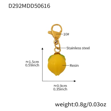1 Piece Natural Lemon Stainless Steel Gold Color Women's Pendant Necklaces h5 