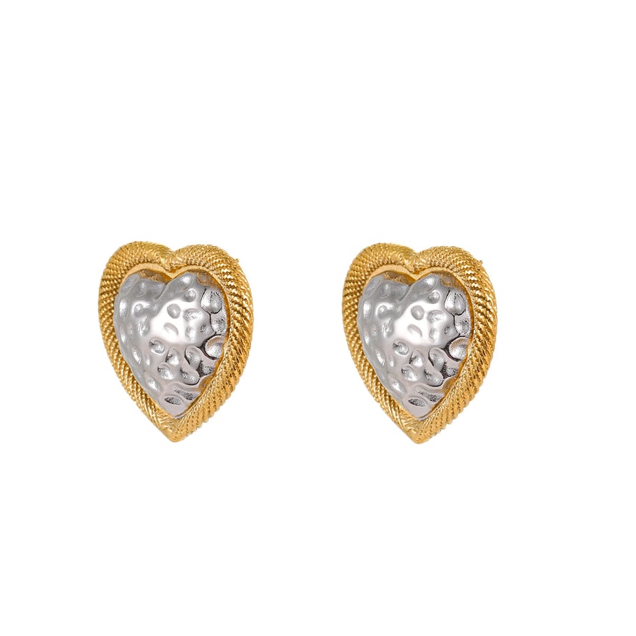 1 Pair Simple Series Simple Heart Stainless Steel Women's Stud Earrings Picture4