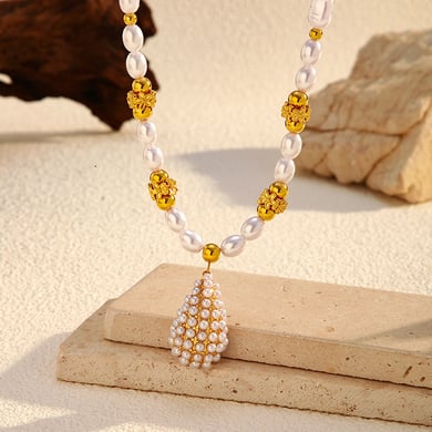 Collana con perline e ciondolo in smalto da 1 pezzo h5 Immagine4