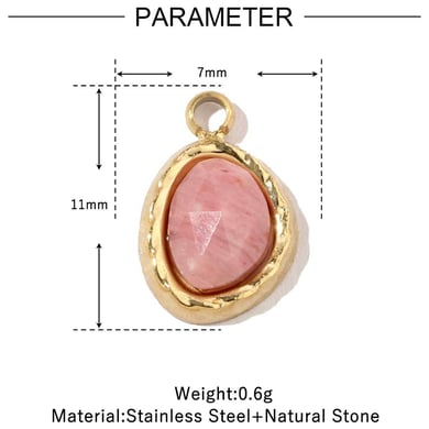 1 Piece Classic Series Rectangle Natural Stones Women's Pendants h5 Picture2