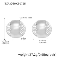 TXF326-Orecchini in zirconia cubica colorata in acciaio Immagine2