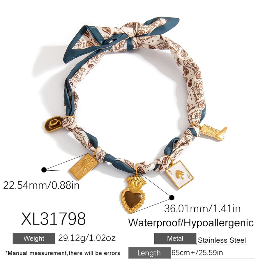 1 stuk stoffen hanger ketting Afbeelding2