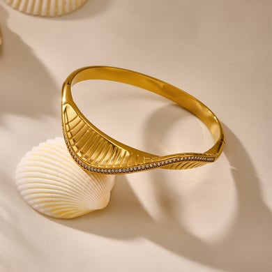 1 Piece Classic Twist Spiral Stainless Steel Gold Color Women's Bangles h5 Picture7
