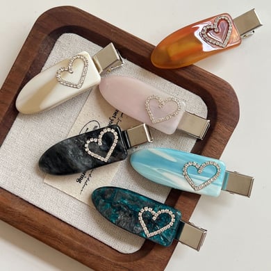 1 paar Simple Series elegante hartvormige acetaat haarspeldjes voor dames h5 Afbeelding3