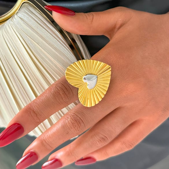 1 Piece Romantic  Simple Heart Stainless Steel  Statement Rings