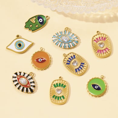 1 colgante lujoso de acero inoxidable con diseño de tarot de ojo del diablo para mujer h5 Imagen4