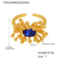 TXA244-Blue zircon stamen ring-size 7 Picture8
