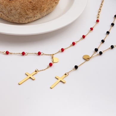 1 stuk Personality Cross roestvrij staal goudkleurige dames hanger kettingen h5 Afbeelding6