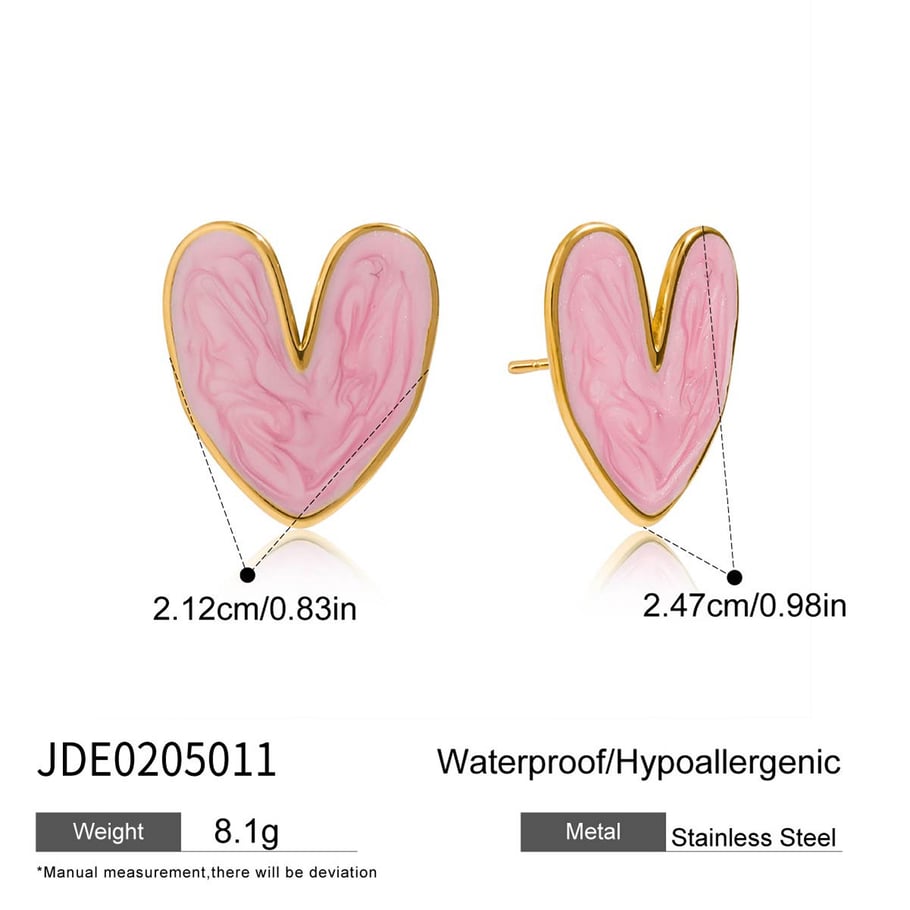 1 Pair Gorgeous Flower Stainless Steel Gold Color Women's Stud Earrings Picture2