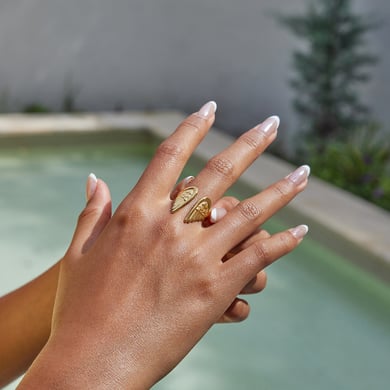 1 stuk Delicate Wings roestvrij staal goudkleurige statement ringen h5 Afbeelding4