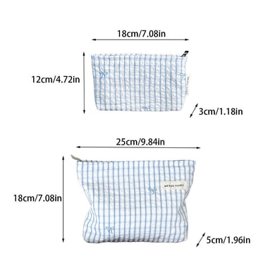 1 Parça Simple Series Sweet Strip Polyester Kadın Makyaj Çantası h5 Resim6