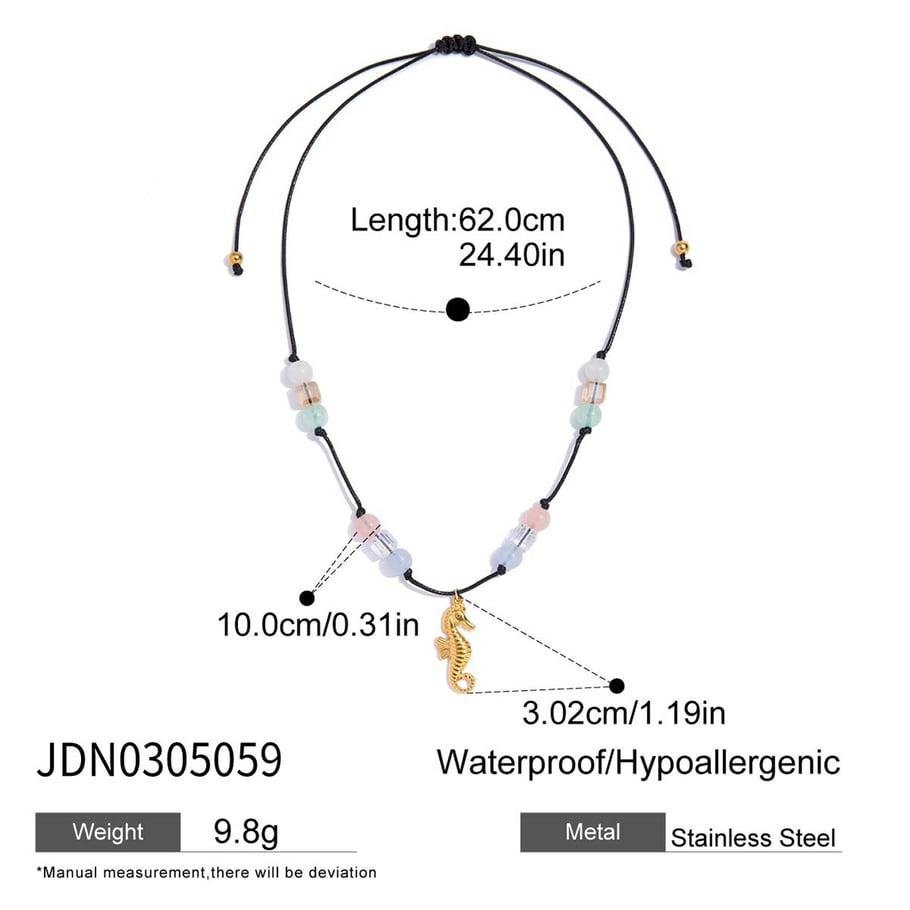 1 pezzo di collana con ciondolo a forma di stella marina in acciaio inossidabile color oro da donna