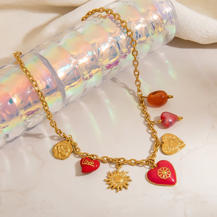 1 Piece Sweet  Heart Stainless Steel  Gold Color  Women's Pendant Necklaces Picture4