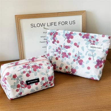 1 Adet Simple Series Tatlı Çiçek Polyester Kadın Makyaj Çantası h5 Resim3