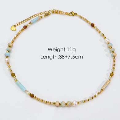 Sweet Elegant Stainless Steel Women‘s Beaded Necklaces h5 