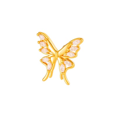 1 stuk vlinder koper goudkleurige zirkoon piercing oorbel h5 