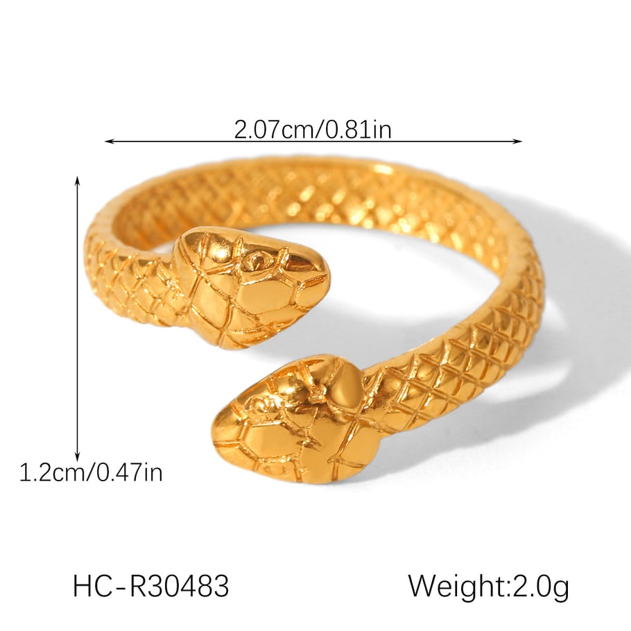 1 Piece Simple Series Daily Snake Stainless Steel Statement Rings h5Picture2