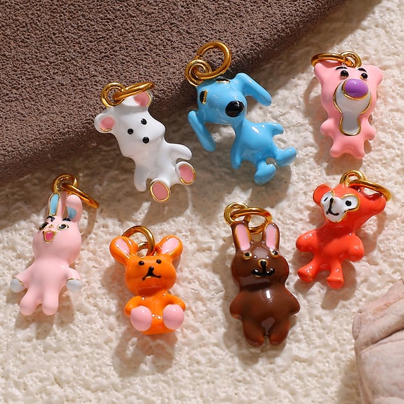 1 Piece Cute Animal Stainless Steel  DIY Pendant 2