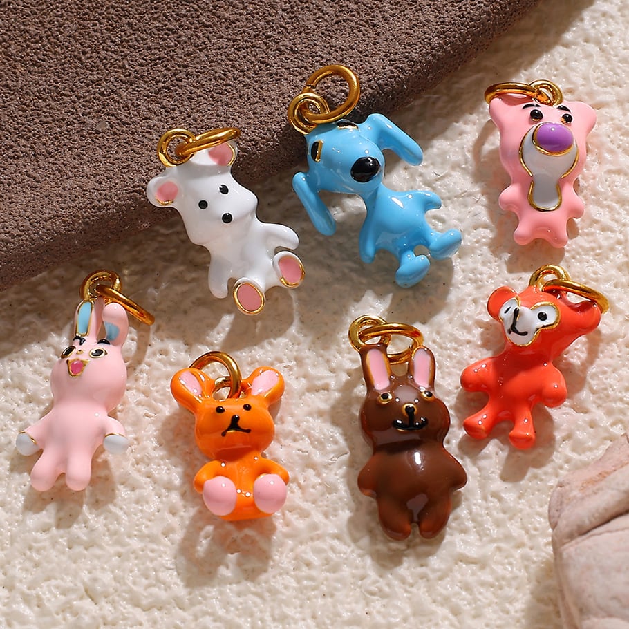 1 Piece Cute Animal Stainless Steel  DIY Pendant Picture2