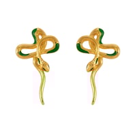 F1424-Golden snake earrings 