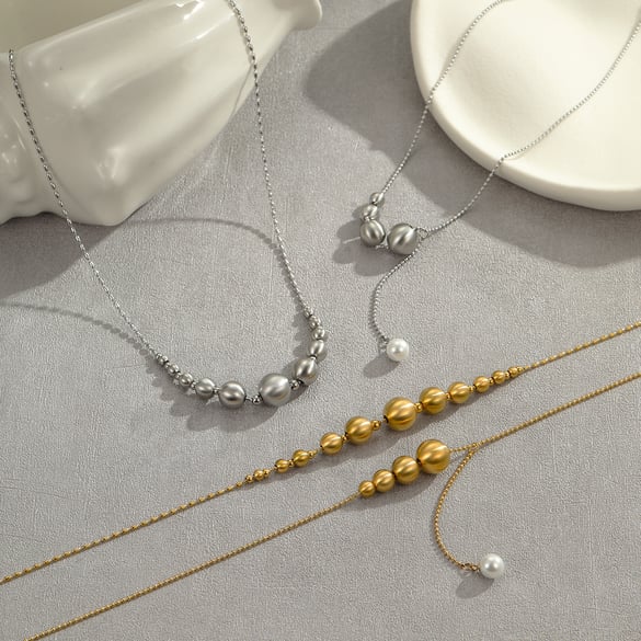 1 Piece Geometric Stainless Steel Gold Color Pendant Necklace 2