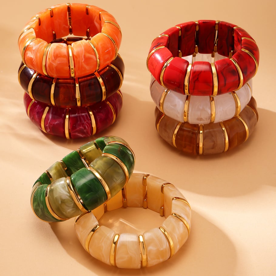 1 Piece Classic Series Bohemian Circle Natural Stones Women's Bangles Picture4