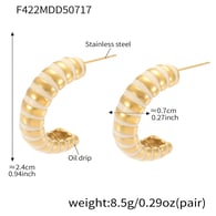 F422-Orecchini in smalto bianco oro Immagine3