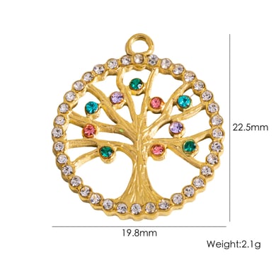 Vintage Tree Life Stainless Steel DIY Pendant h5 