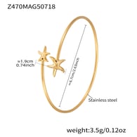 Z470-Bracciale a doppia stella marina dorata Immagine2