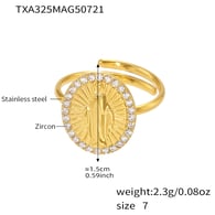 TXA325-Anello in oro 5A con zirconi - Misura 7 Immagine3