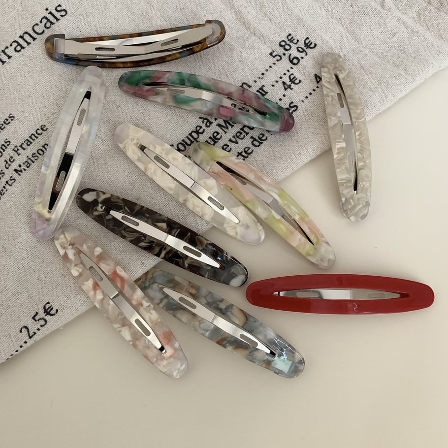 1 paar Simple Series Retro gemengde kleur acetaat haarspeldjes voor dames Afbeelding2