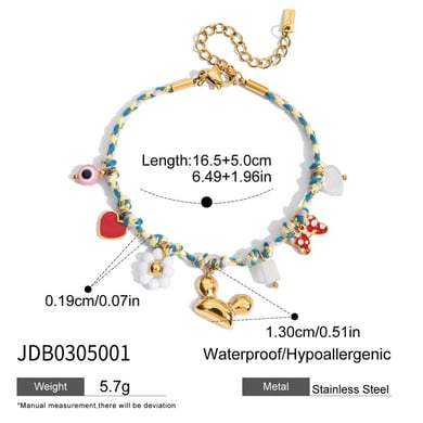 1 stuk ontwerpbare donutvormige damesarmband van roestvrij staal met bedel h5 Afbeelding2