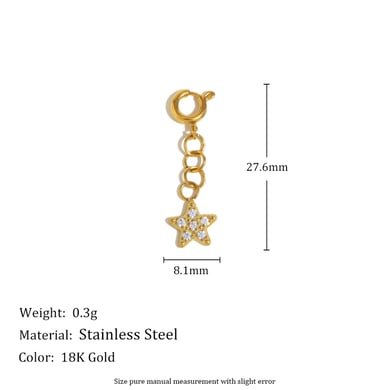 1 Piece Heart Stainless Steel Gold Color Pendant h5 