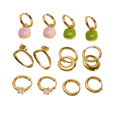 1 Pair Simple Series Elegant Solid Color Stainless Steel Women's Hoop Earrings h5 Picture5