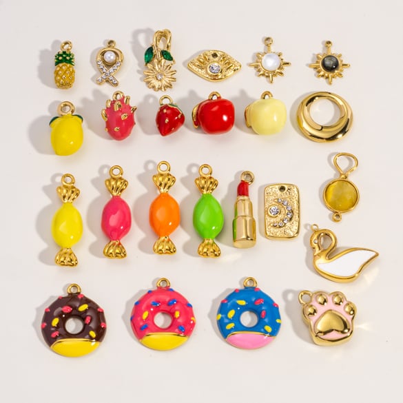 Three Dimensional Cute Fruit Series Stainless Steel DIY Pendant
